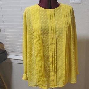 Lemon yellow long sleeve blouse